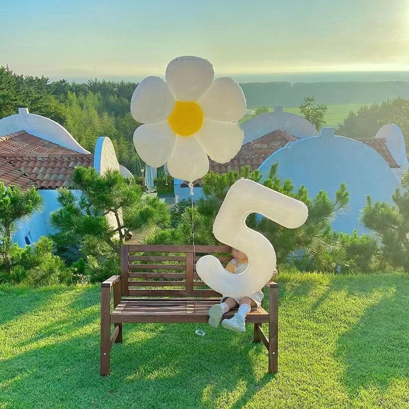 40 inch White Giant Number Foil Balloon