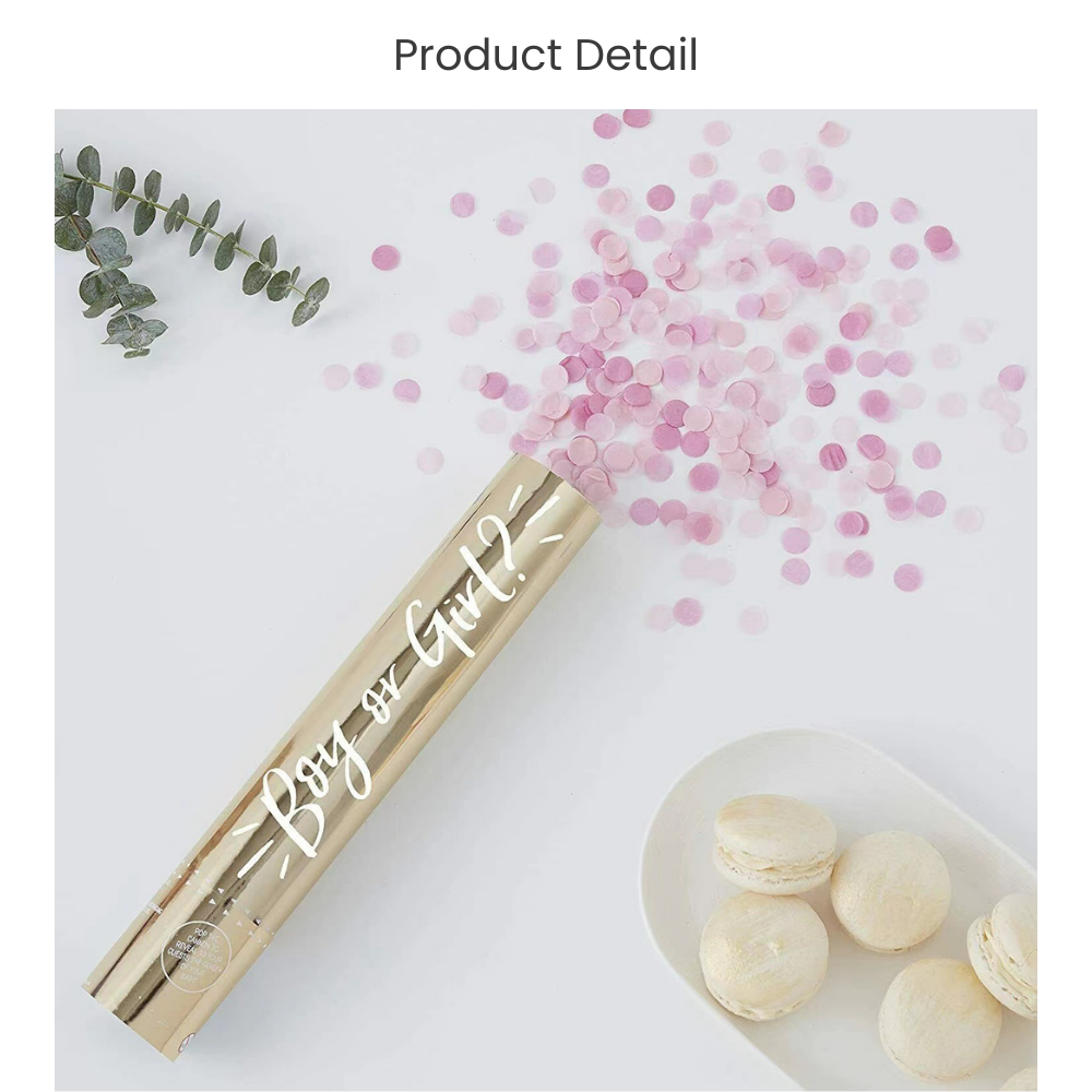 New Premium Gender Reveal Blue and Pink Popper for Gender Reveal "Boy or Girl" Parties