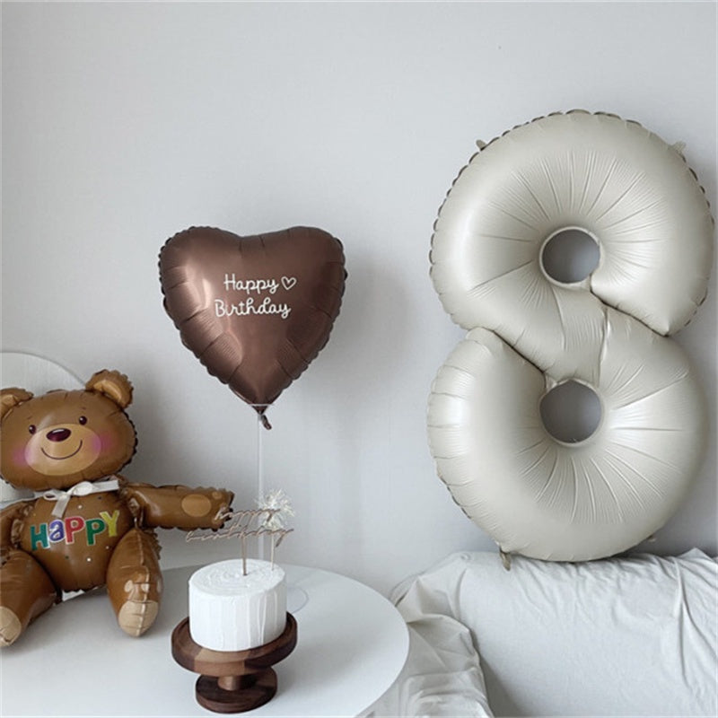 40 inch Cream Giant Number Foil Balloon
