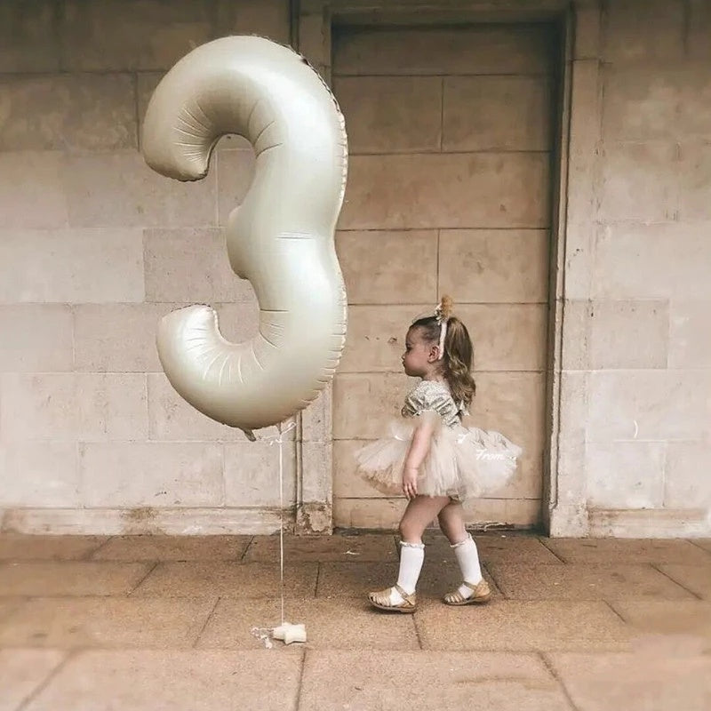 40 inch Cream Giant Number Foil Balloon