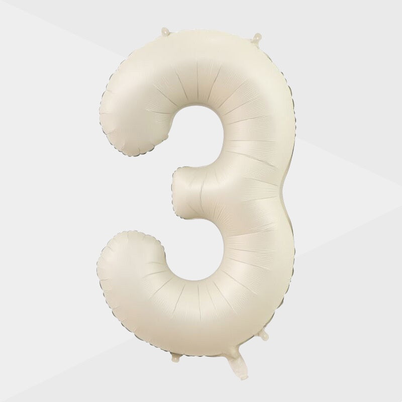 40 inch Cream Giant Number Foil Balloon