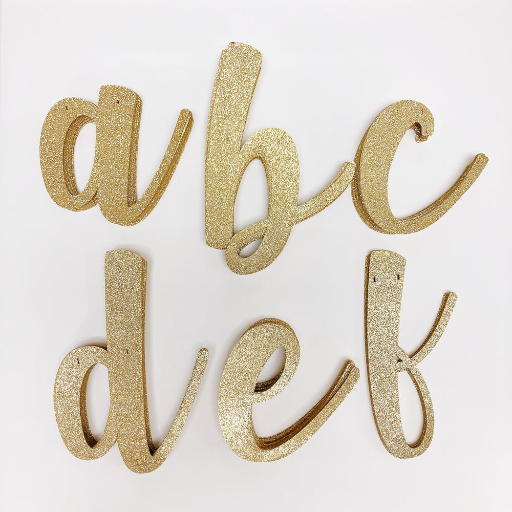 Happy Birthday Banner Custom Cursive Glitter Gold Script Font Banner