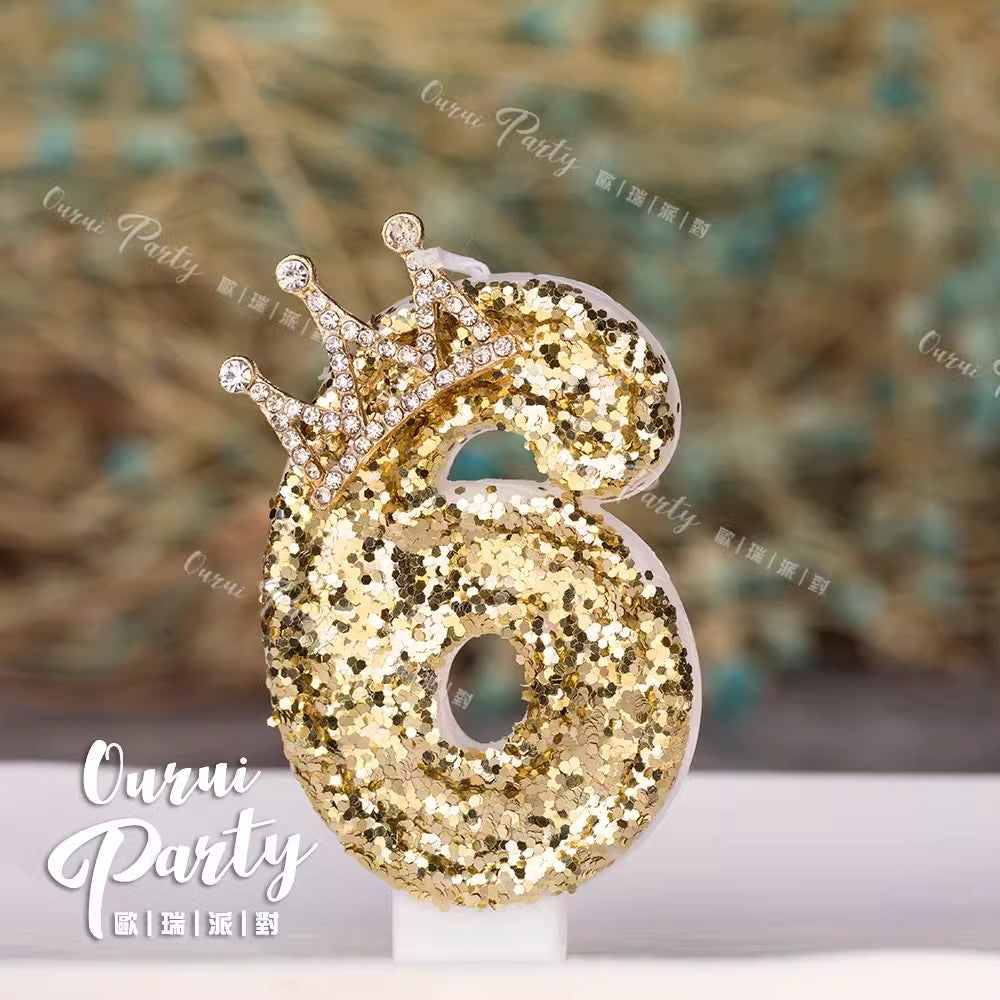 Premium Number Candle Fancy Glitter Happy birthday Candle
