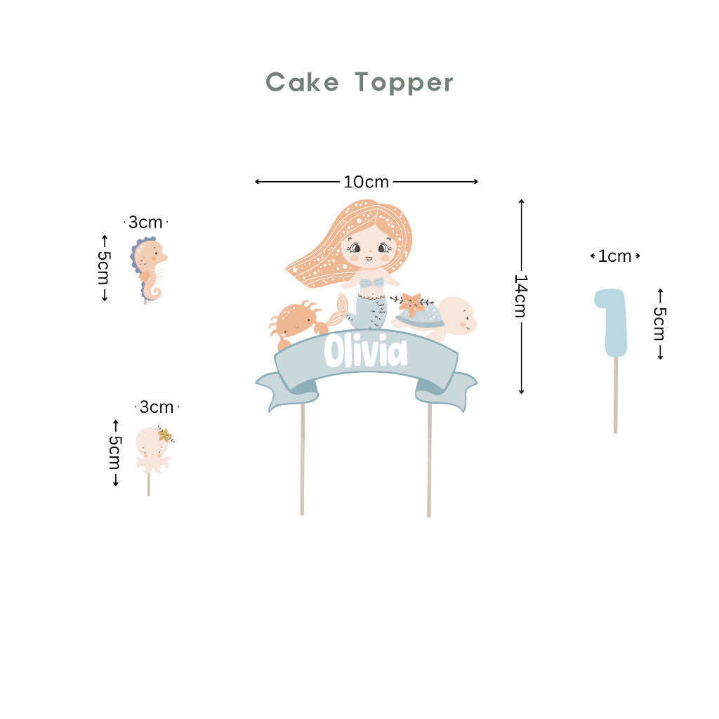 New Mermaid Personalised Cake Topper