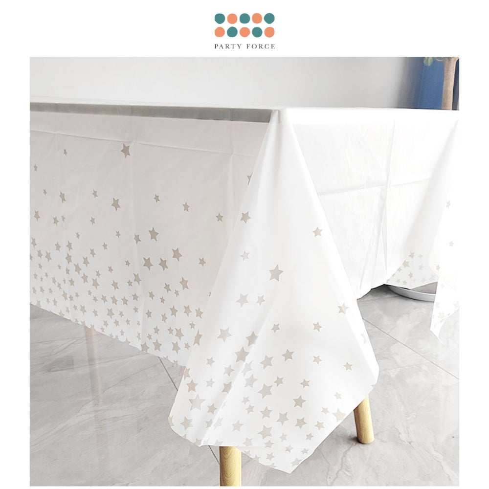 Silver Star Printed Disposable Waterproof Table Cloth