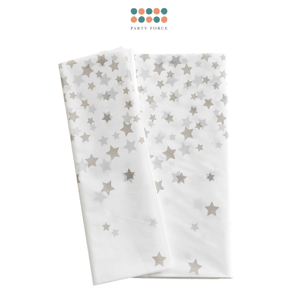 Silver Star Printed Disposable Waterproof Table Cloth