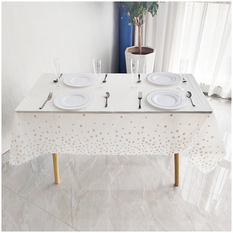 Silver Star Printed Disposable Waterproof Table Cloth