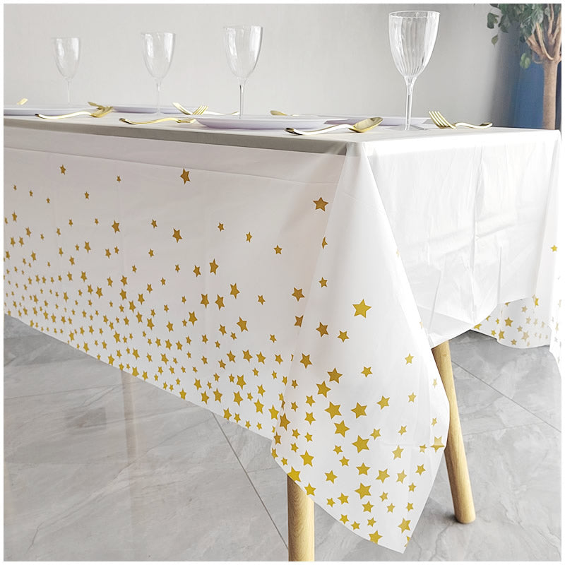 Gold Star Printed Disposable Waterproof Table Cloth