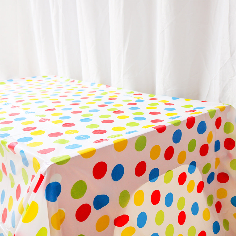 Colorful Dots Disposable Table Cloth