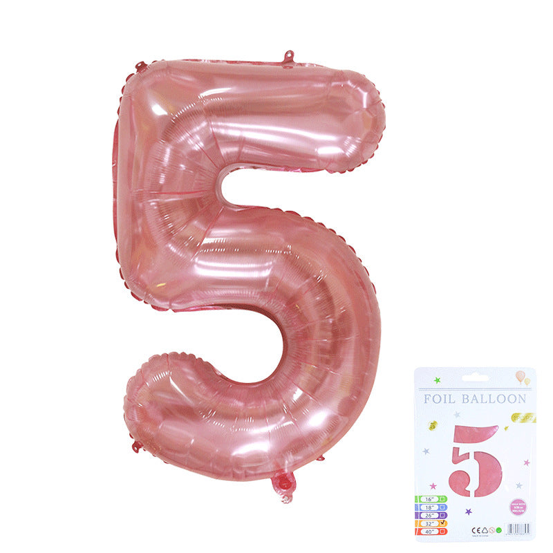 32 inch Jelly Pink Number Balloon