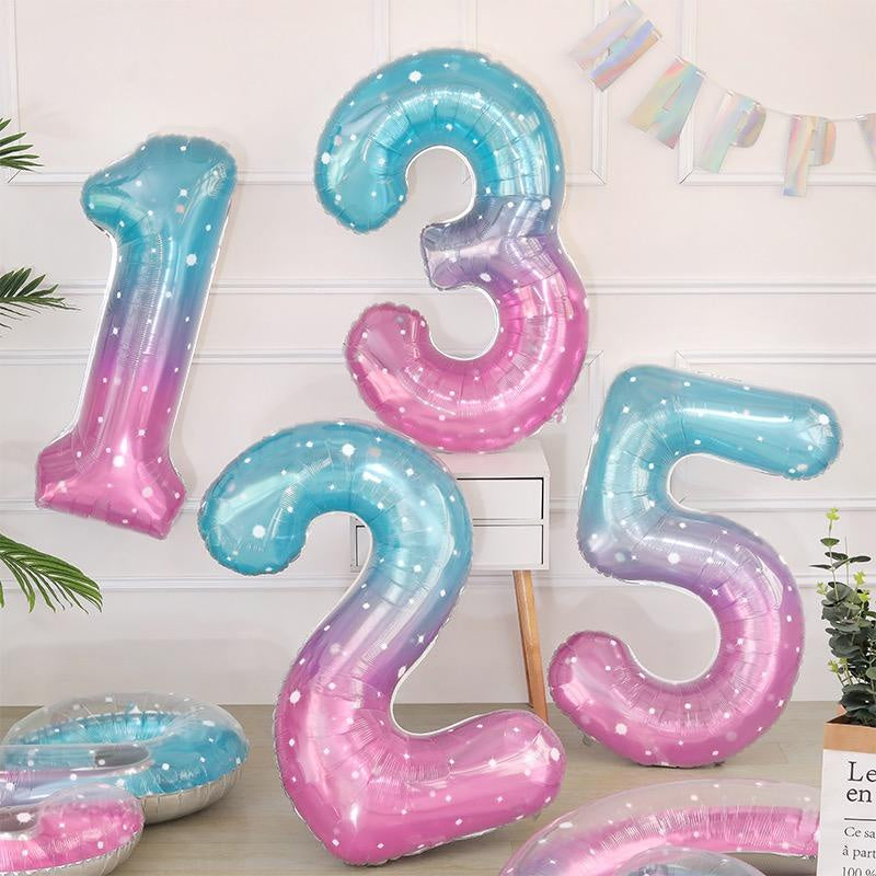 40 inch galaxy number balloon birthday balloon for party decoration