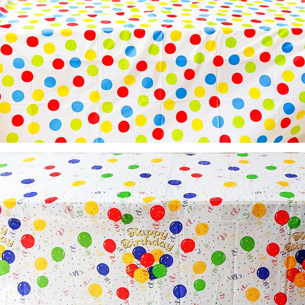 Colorful Dots Disposable Table Cloth