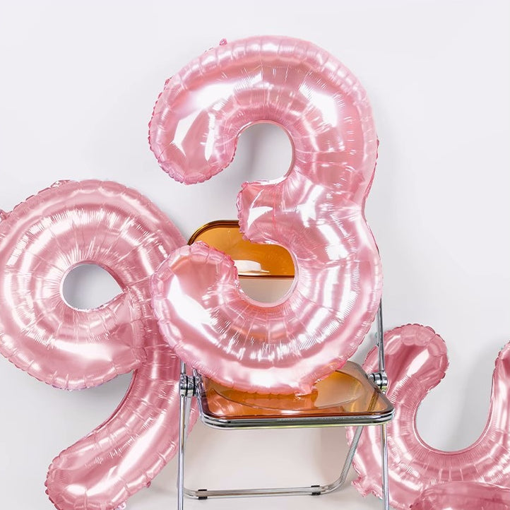 32 inch Jelly Pink Number Balloon