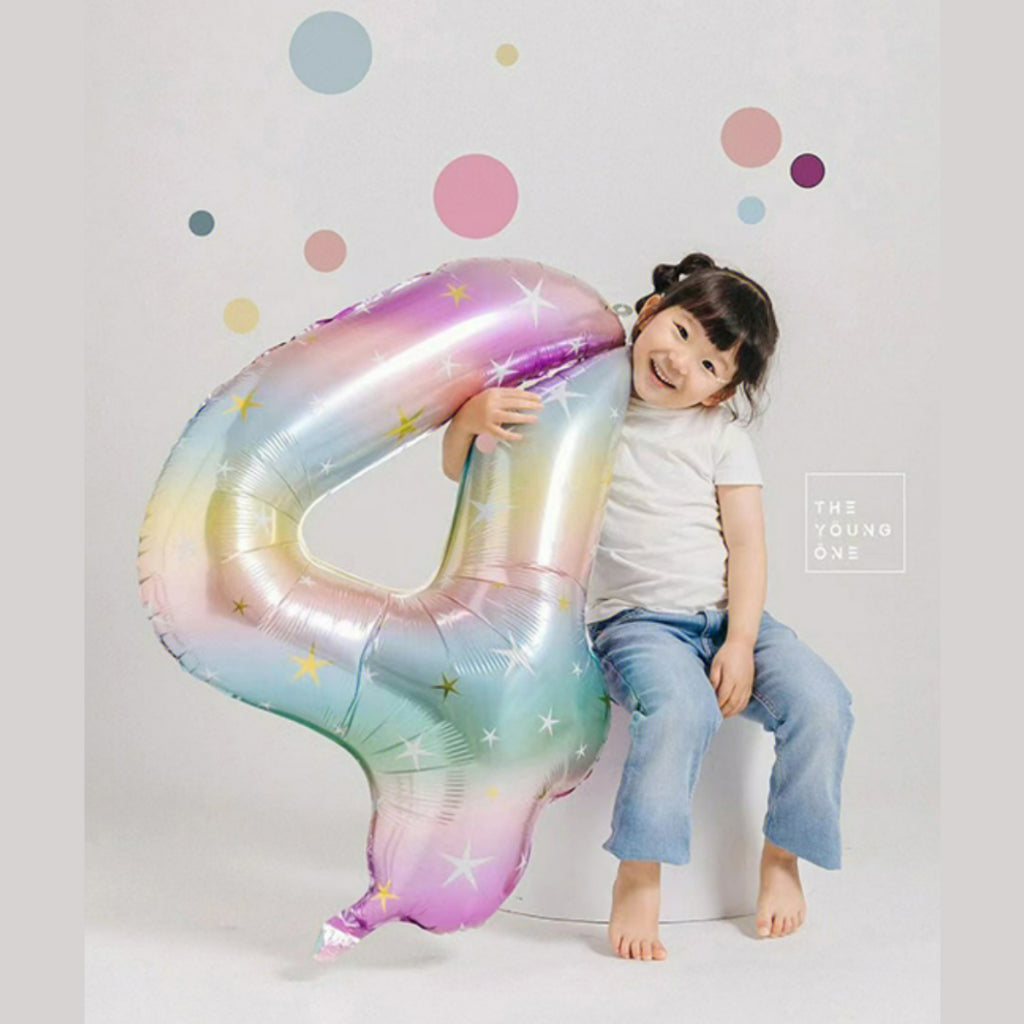 40 inch pastel rainbow Number balloon birthday balloon for party decoration