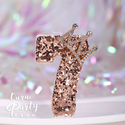 Premium Number Candle Fancy Glitter Happy birthday Candle