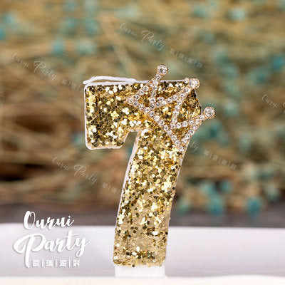 Premium Number Candle Fancy Glitter Happy birthday Candle