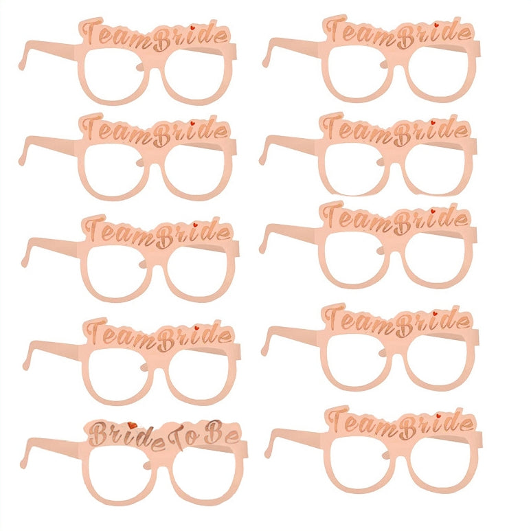 Bride To Be Paper Glasses - Full Rose Gold Set