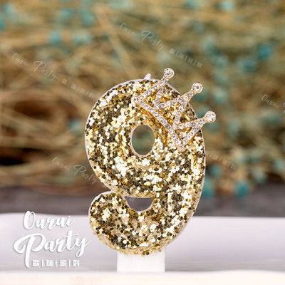 Premium Number Candle Fancy Glitter Happy birthday Candle