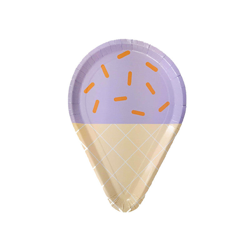 Disposable Paper Plate pastel Ice Cream Pastel Rainbow for Birthday Party