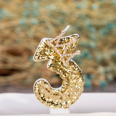 Premium Number Candle Fancy Glitter Happy birthday Candle