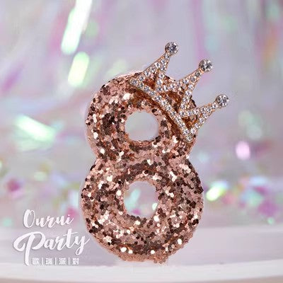 Premium Number Candle Fancy Glitter Happy birthday Candle