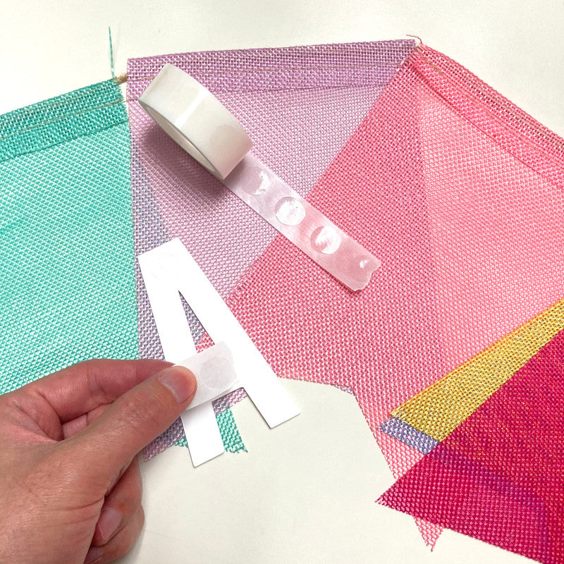 DIY Multicolor Linen banner customise happy birthday banner