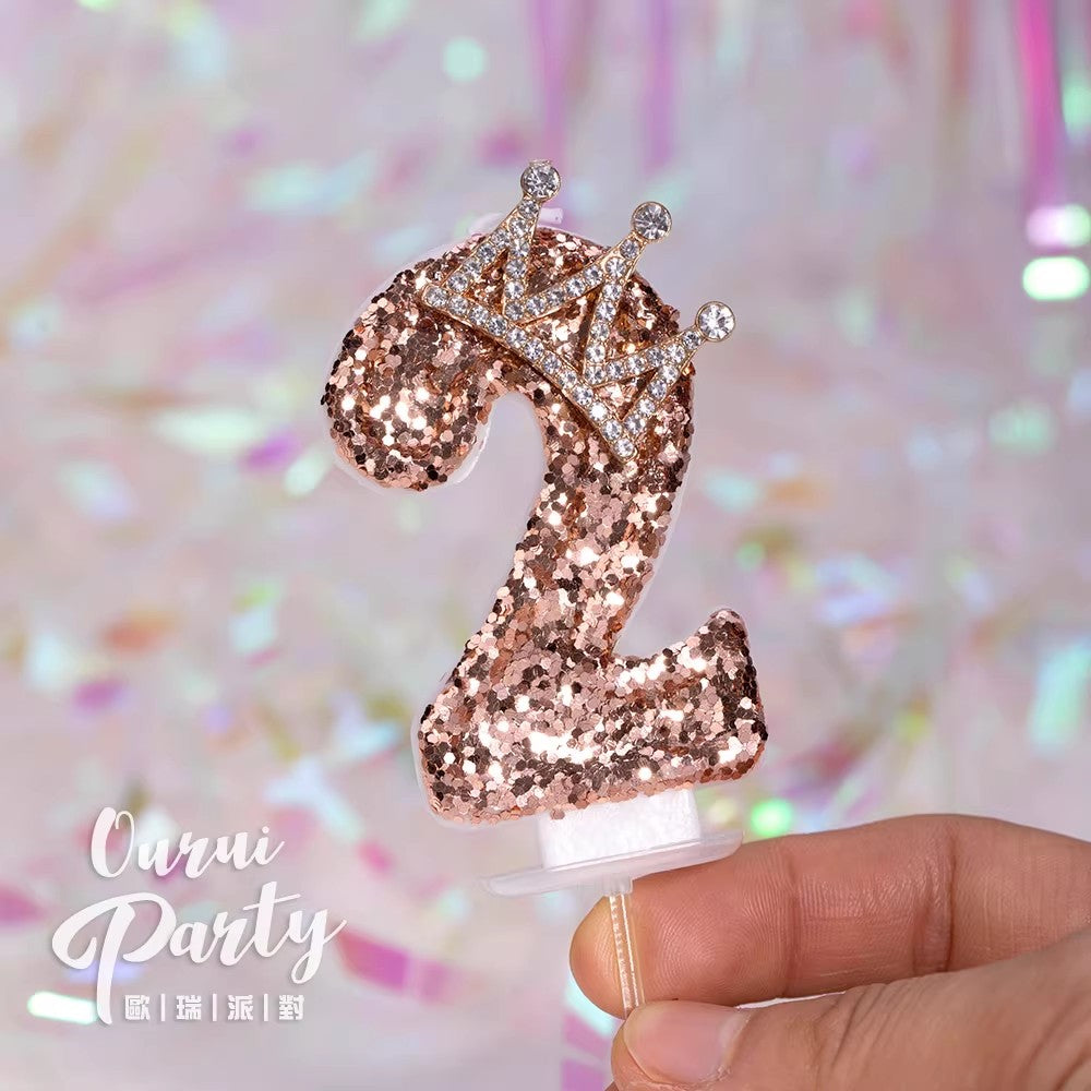 Premium Number Candle Fancy Glitter Happy birthday Candle