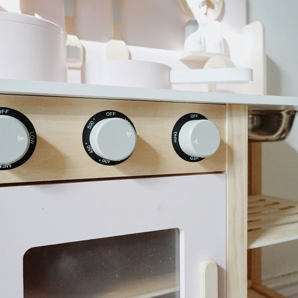 Nordic Wooden Kitchen Play Set Educational Pretend Play Roleplay Wooden Toy