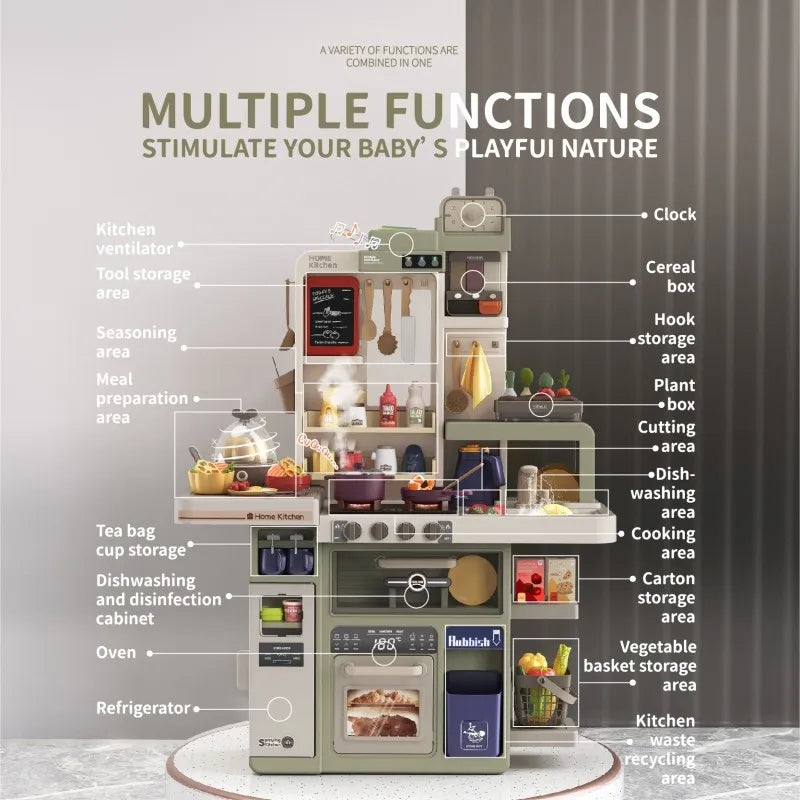 Pretend Playset Cooking Toy 93cm Kitchen cooking set With Rice Cooker Edition