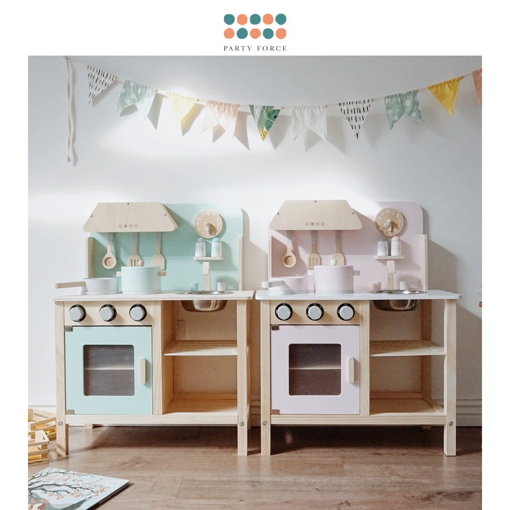 Nordic Wooden Kitchen Play Set Educational Pretend Play Roleplay Wooden Toy