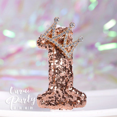 Premium Number Candle Fancy Glitter Happy birthday Candle