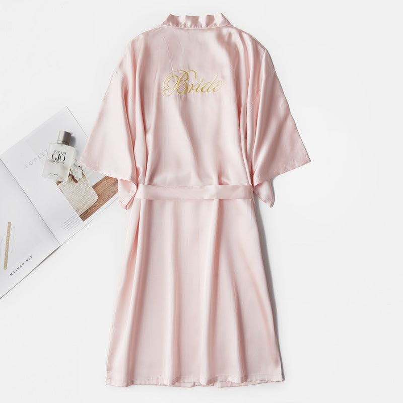 Bride To Be Bridesmaid Satin Robe - Pink