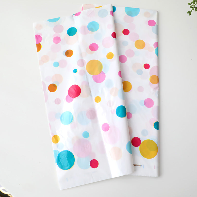 Rainbow Polka Dots Disposable Table Cloth