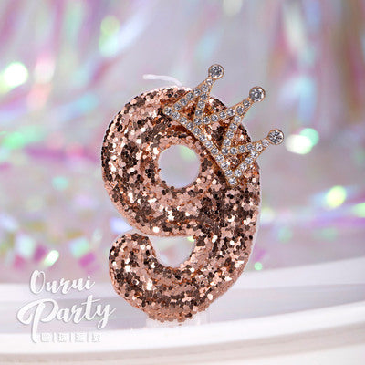 Premium Number Candle Fancy Glitter Happy birthday Candle