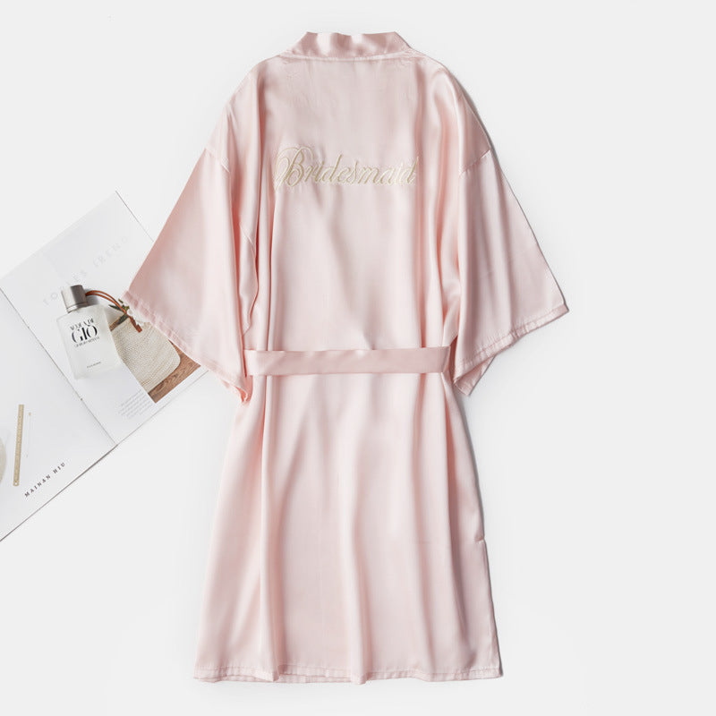 Bride To Be Bridesmaid Satin Robe - Pink