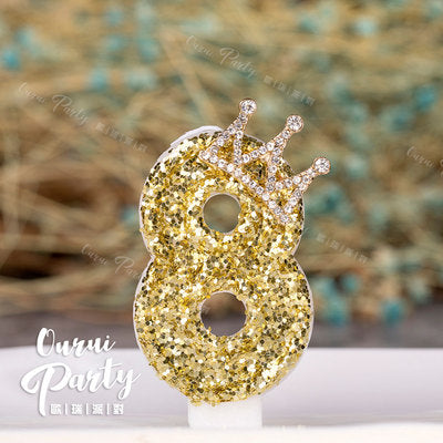 Premium Number Candle Fancy Glitter Happy birthday Candle