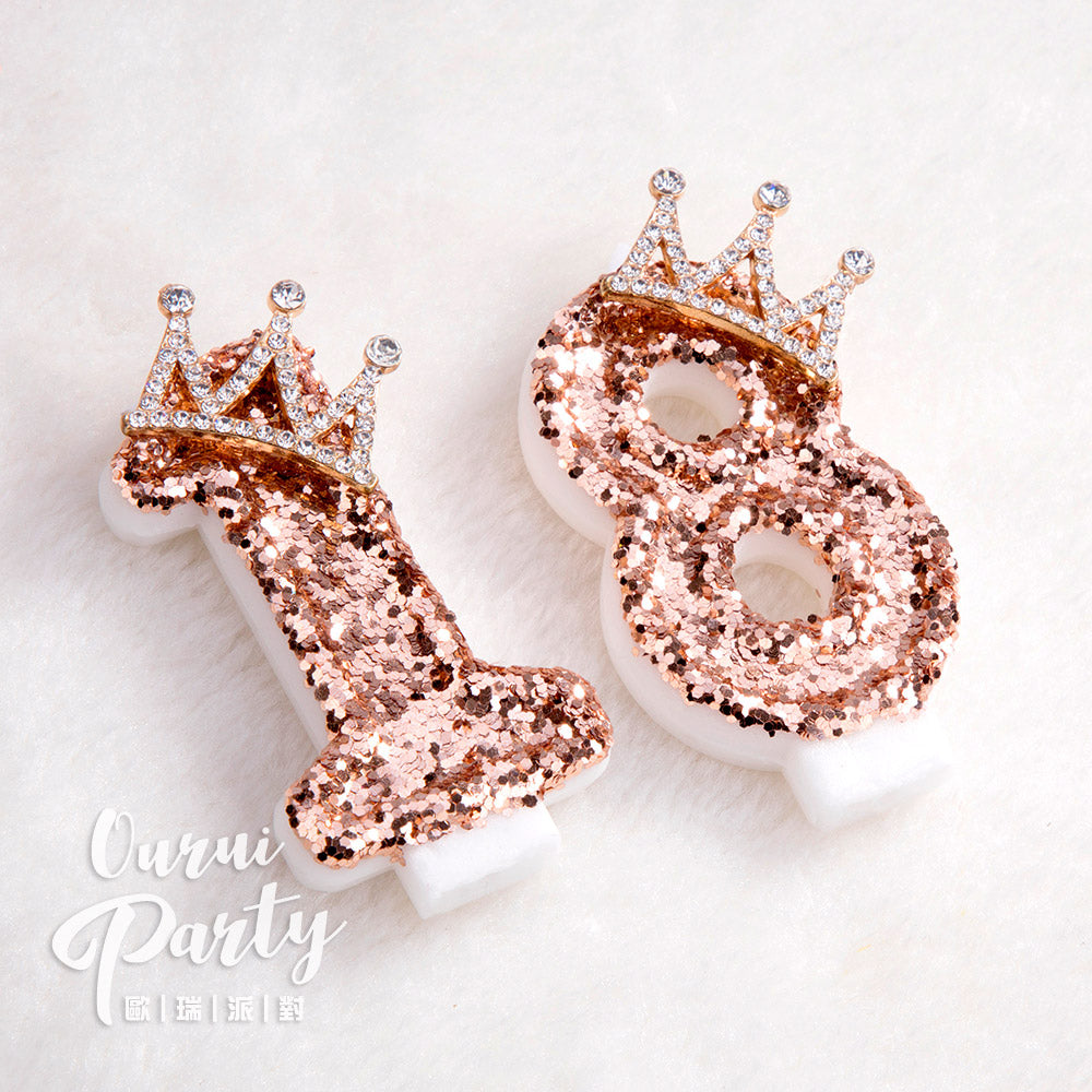 Premium Number Candle Fancy Glitter Happy birthday Candle