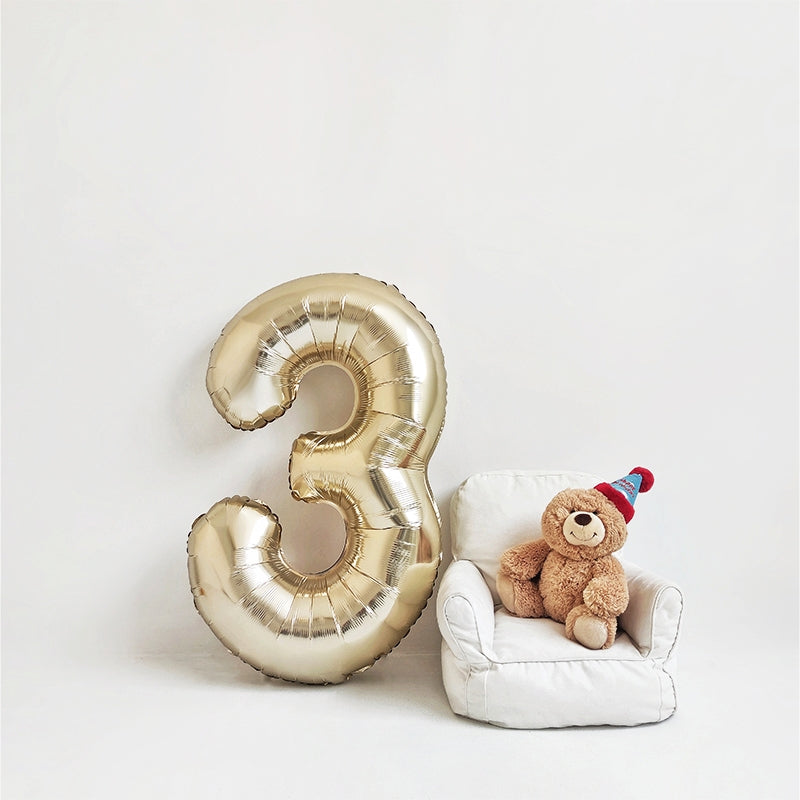 40 inch white gold number balloon for birthday party decoration