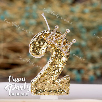Premium Number Candle Fancy Glitter Happy birthday Candle