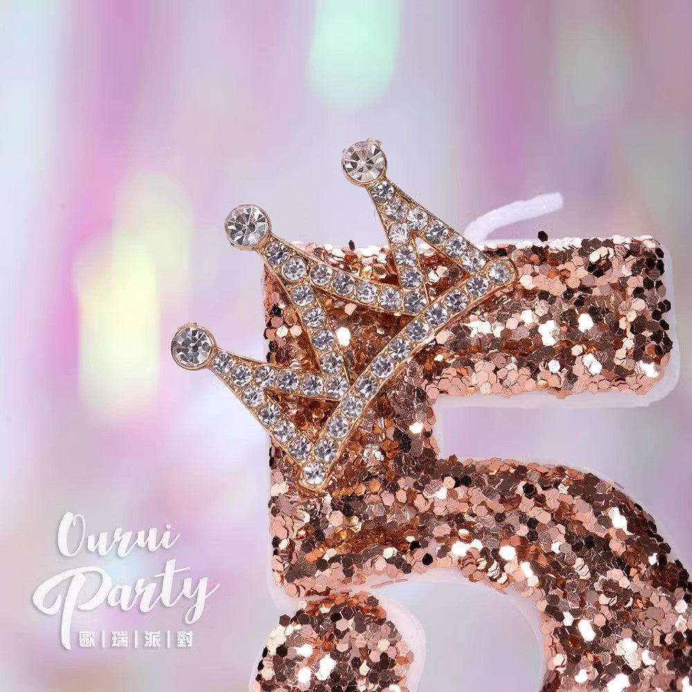 Premium Number Candle Fancy Glitter Happy birthday Candle