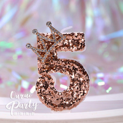 Premium Number Candle Fancy Glitter Happy birthday Candle