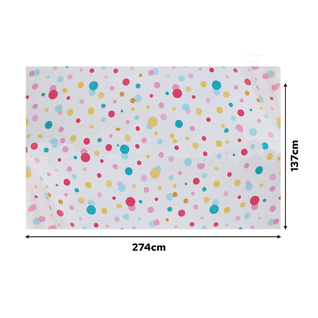 Rainbow Polka Dots Disposable Table Cloth