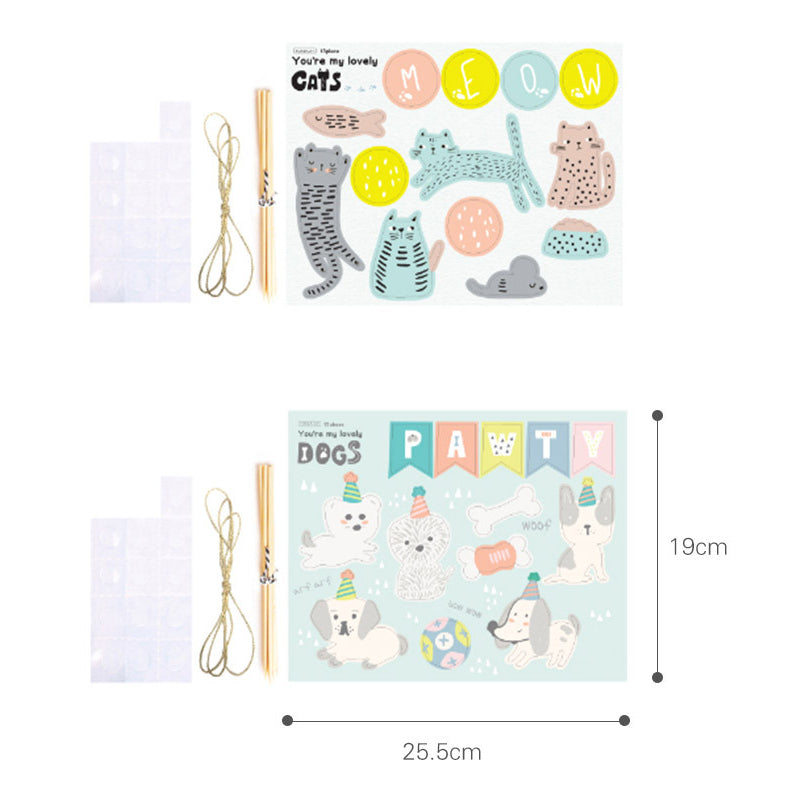 Animal Pom Pom Garland for Party Decoration Pets birthday party decoration