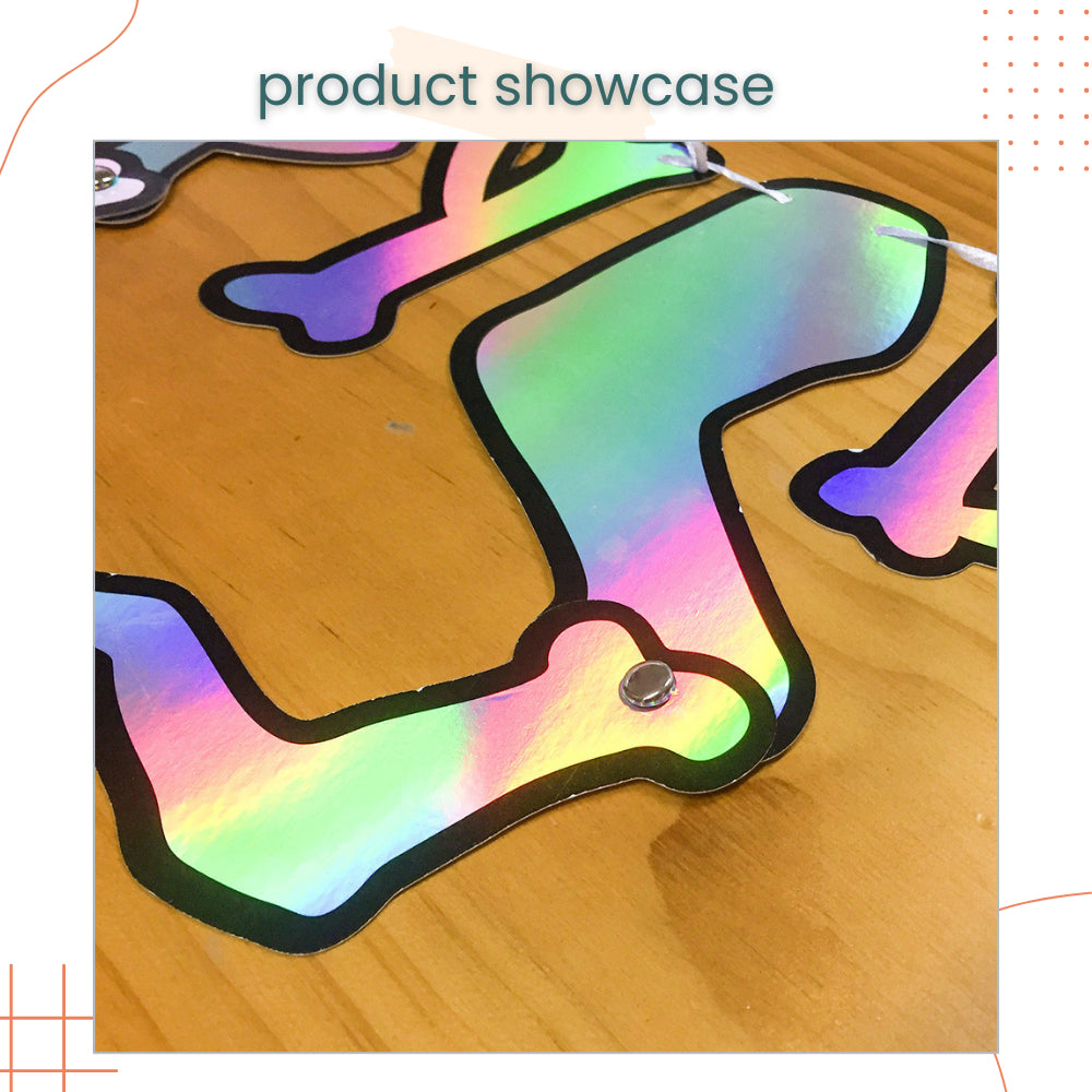 Iridescent Dinosaur Happy Birthday Banner for Birthday Parties Decoration