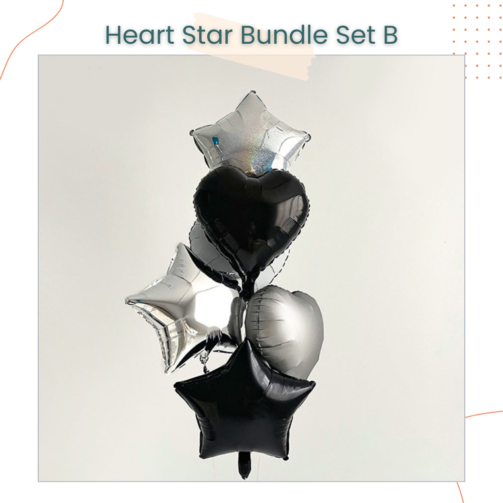 18inch Glossy Cream Heart Ribbon Balloon Bouquet Bundle for Party Events