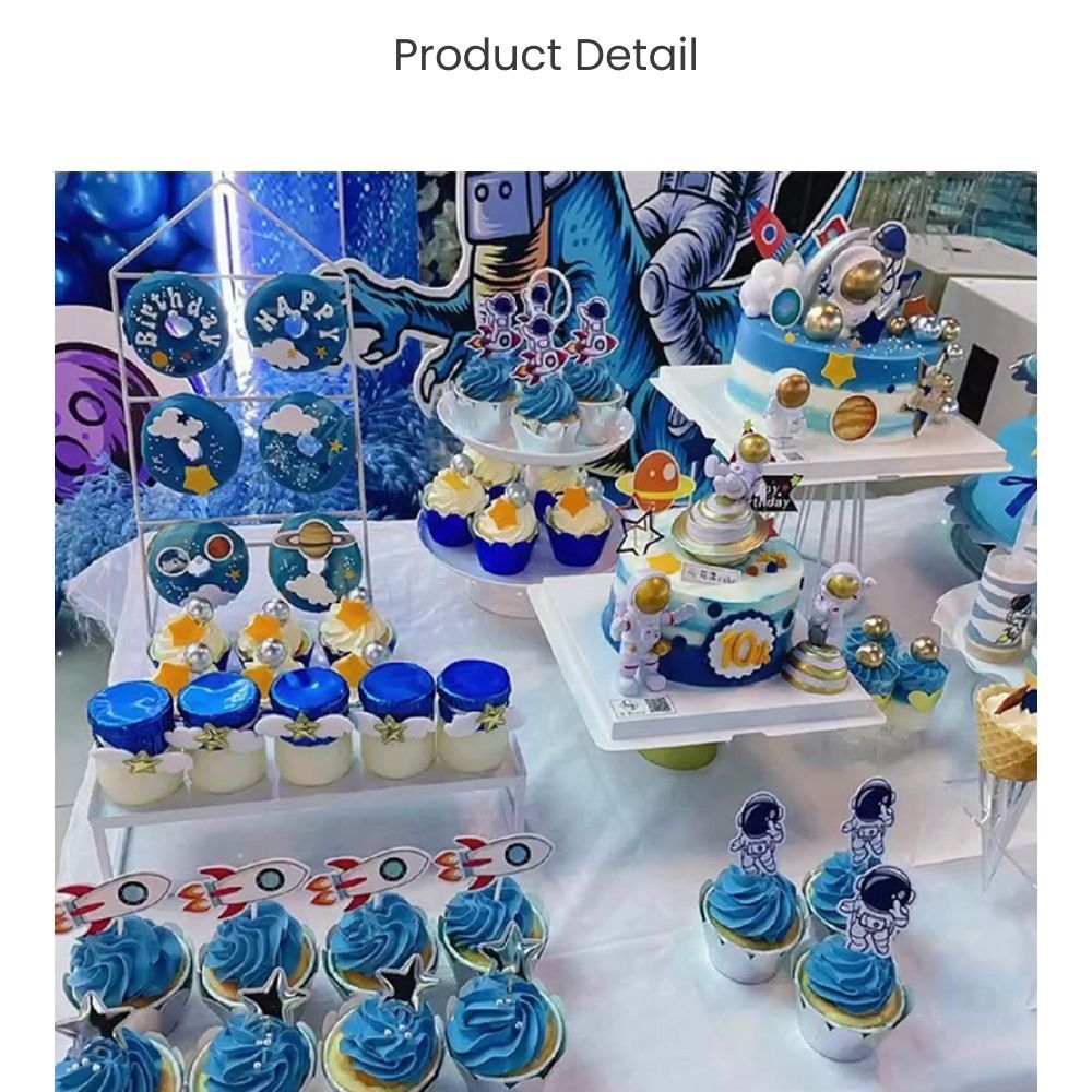 New Edition Space Theme Cake Cupcake Topper Set for Birthday Cake Decoration