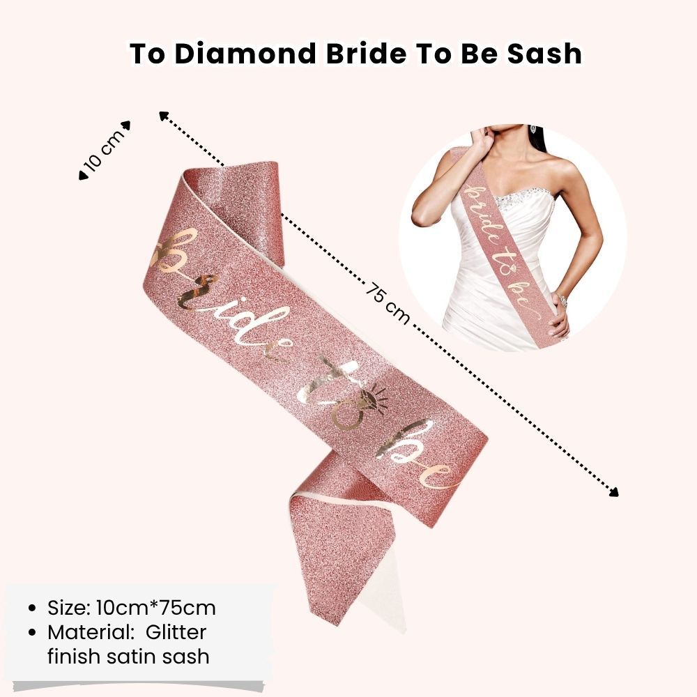 Bride to be Sash Tiara Veil Robe Bridal Shower Balloon Hen Party Bachelorette Party