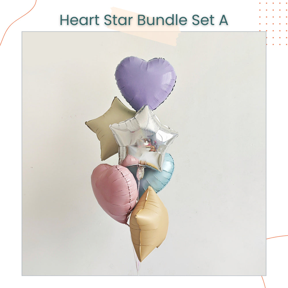 18inch Glossy Cream Heart Ribbon Balloon Bouquet Bundle for Party Events