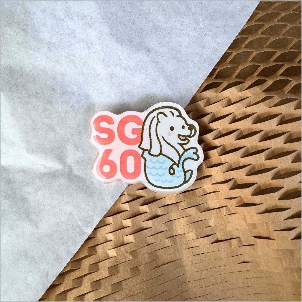SG60 Singapore National day Decoration Limited Edition Acrylic Pin Merlion x Dragon Playground Magic