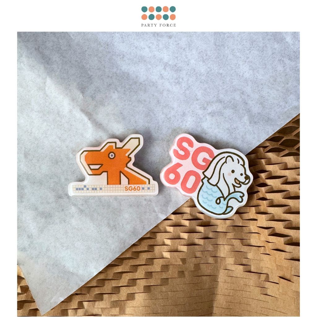 SG60 Singapore National day Decoration Limited Edition Acrylic Pin Merlion x Dragon Playground Magic